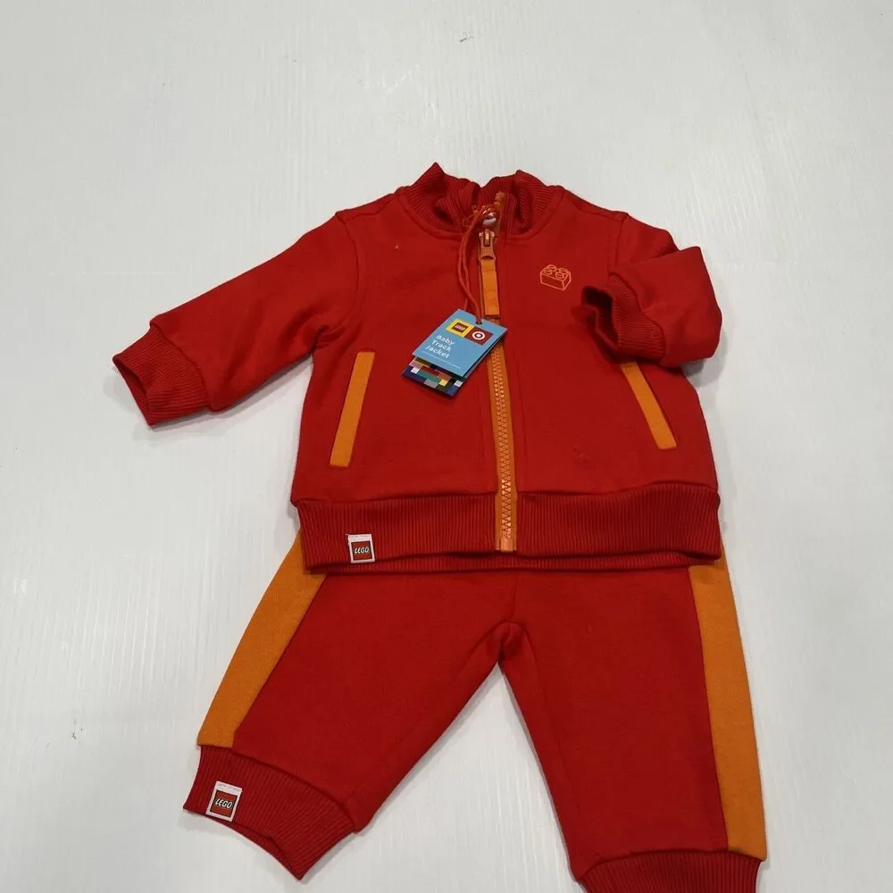 LEGO Sweatshirt Collection x Target Kids Track Zip-up Jacket & Pants Red 0-3M